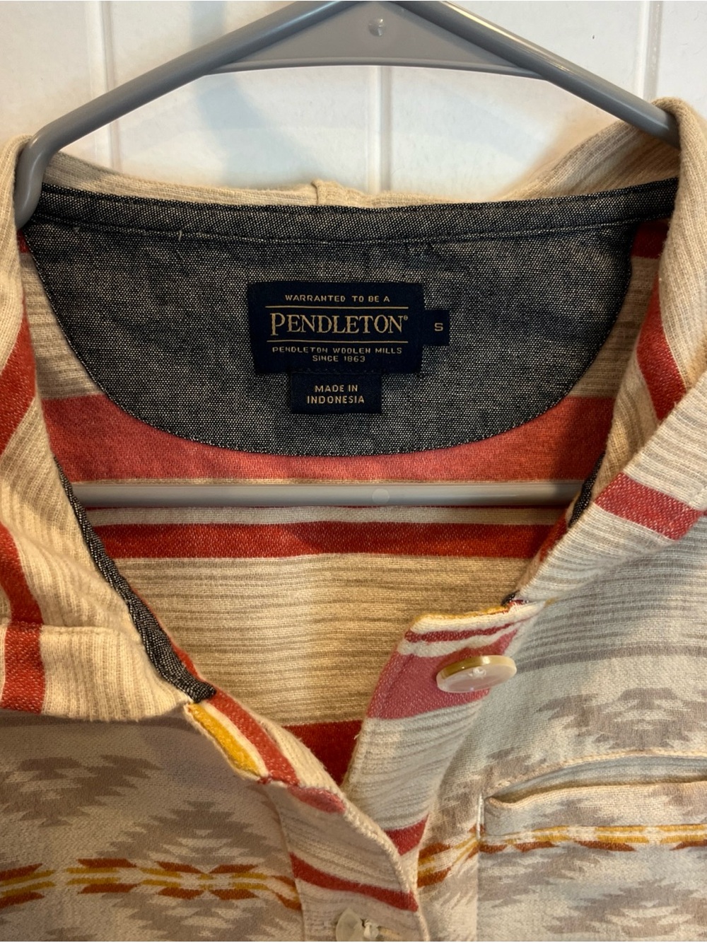 Pendleton Striped Hooded Button-Up Jacket in Rust & Mustard Size S NWOT Western - Picture 2 of 7